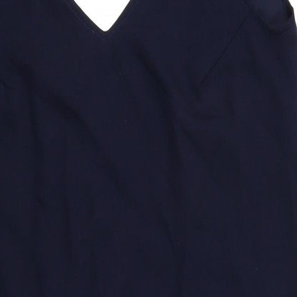 Maurie&Eve Womens Blue Polyester Slip Dress Size 10 V-Neck Pullover