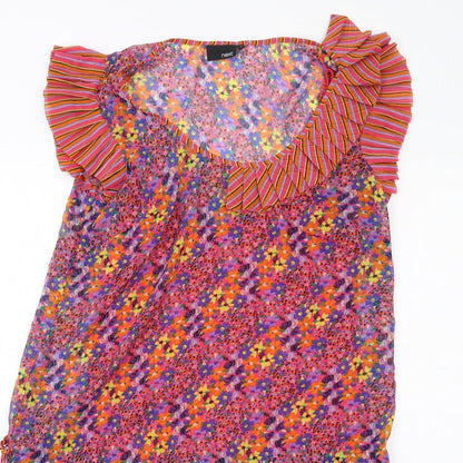 Womens UK Size 10 NEXT Multicoloured Basic T-Shirt