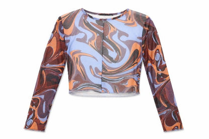 Womens UK Size 12 Boohoo Multicoloured Cropped T-Shirt