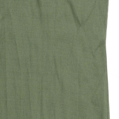 PRETTYLITTLETHING Womens Green Cotton Bodycon Size 14 Round Neck Pullover