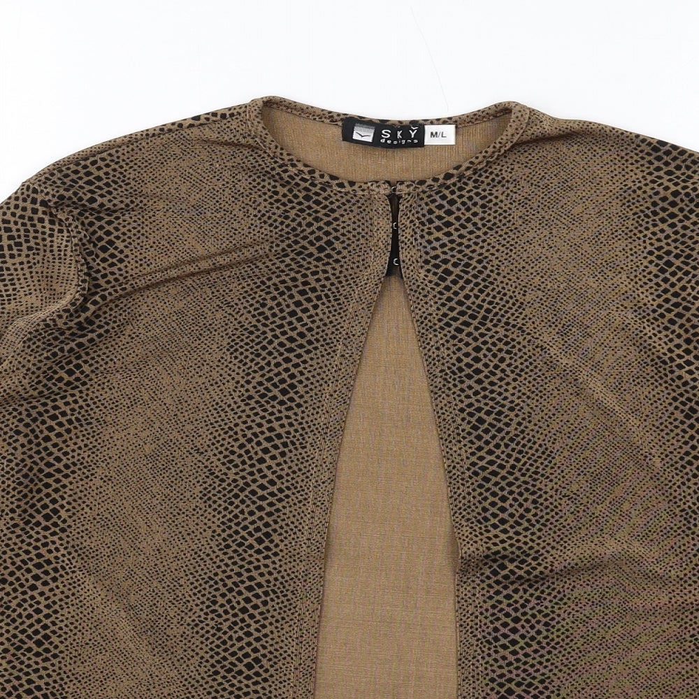 Womens UK Size M Sky Brown Basic T-Shirt