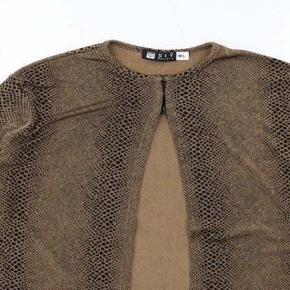 Womens UK Size M Sky Brown Basic T-Shirt