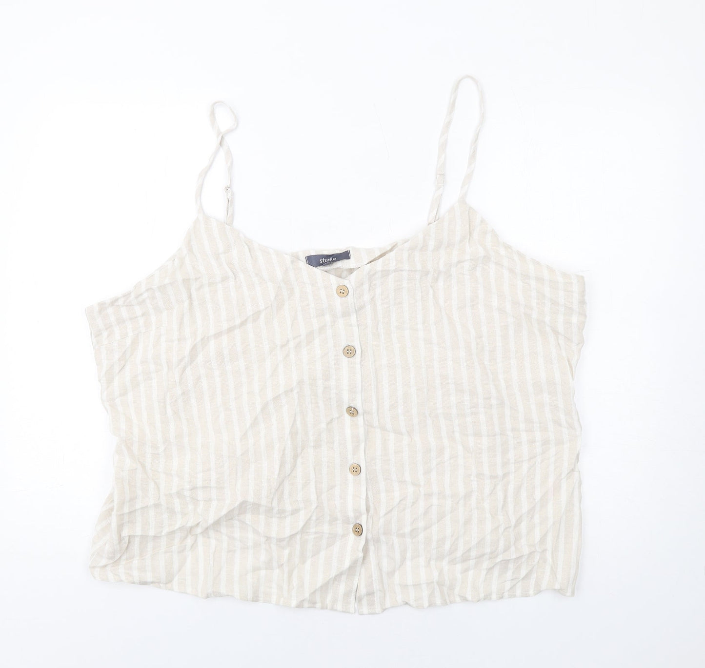 Womens UK Size 24 Studio Beige Camisole T-Shirt
