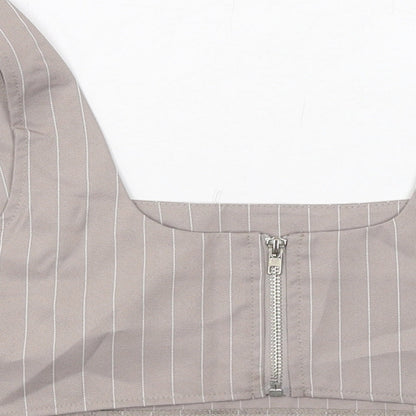 Womens UK Size 10 Missguided Grey Cropped Tank