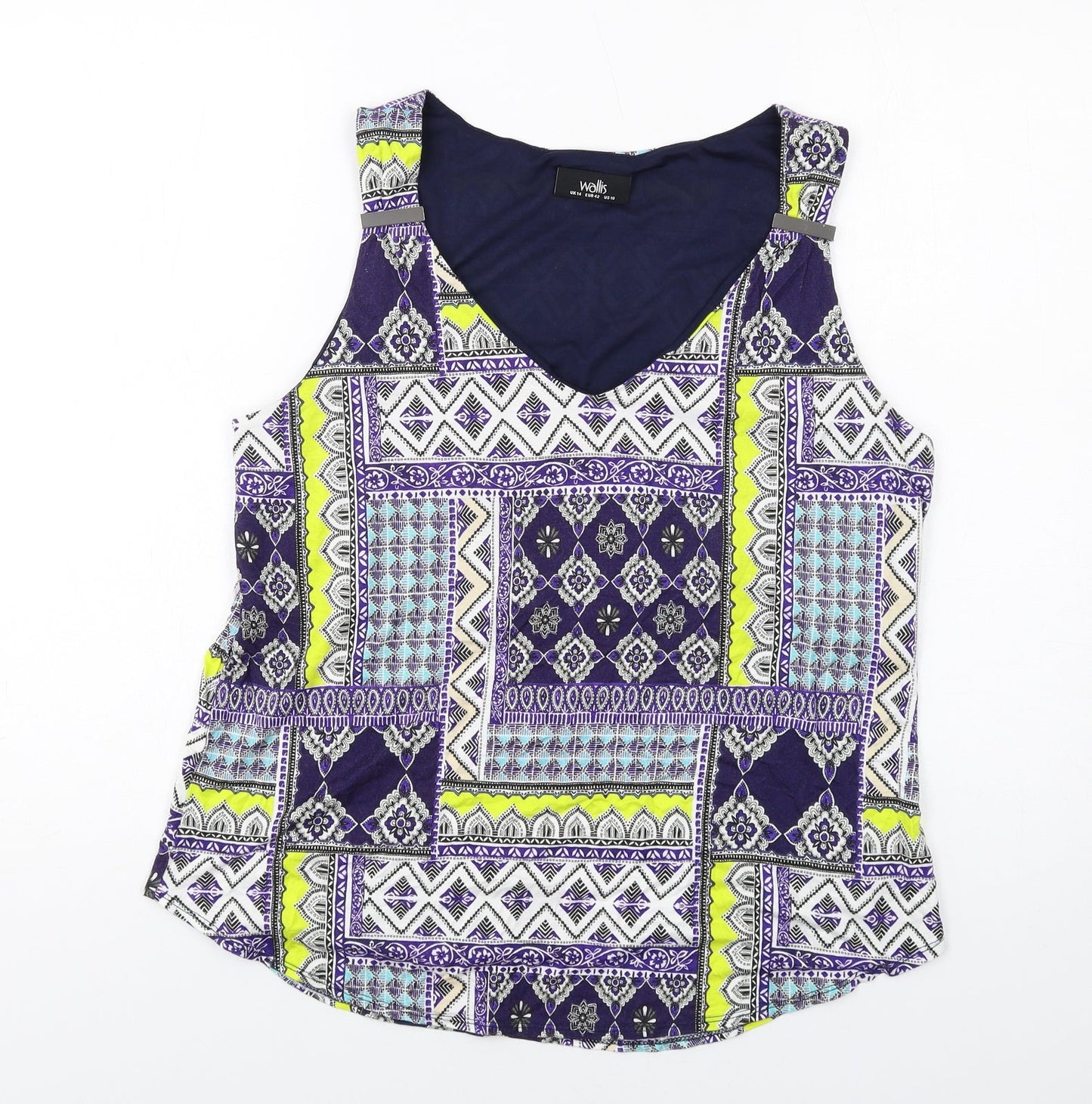 Womens UK Size 14 Wallis Multicoloured Basic Tank