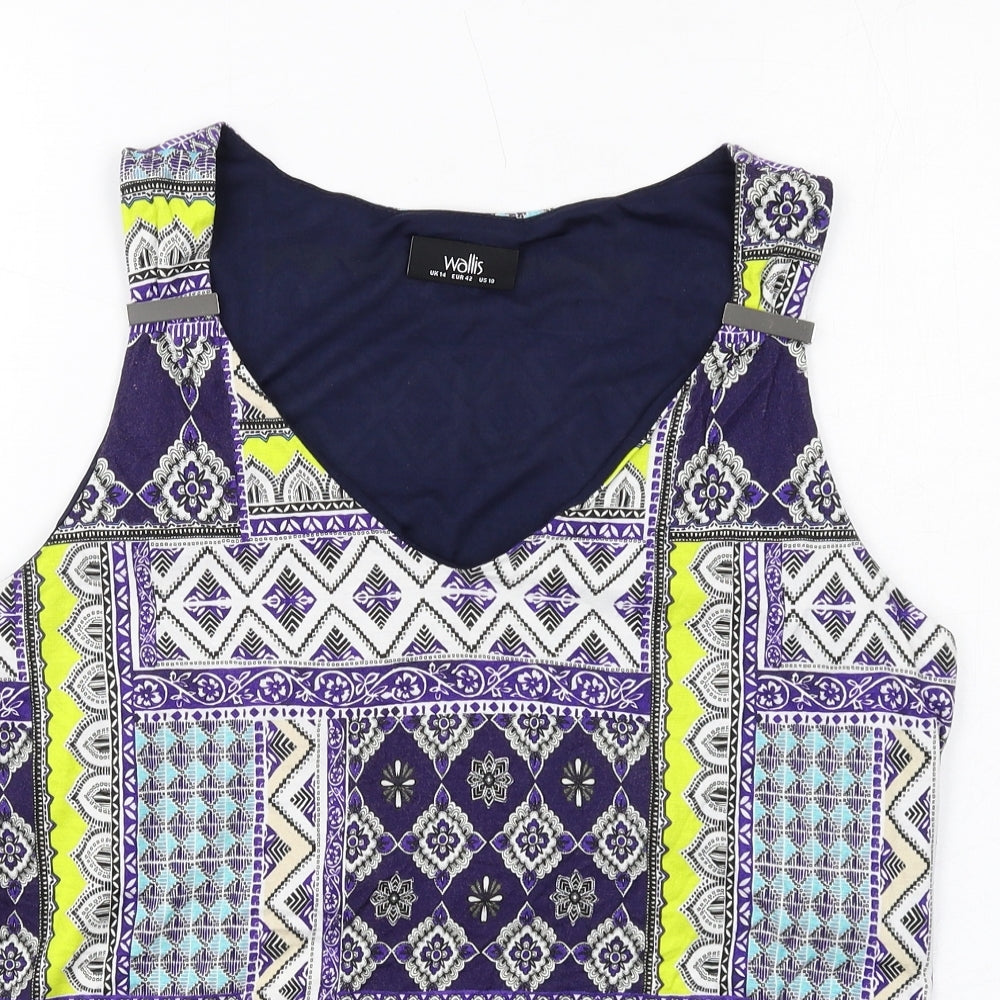 Womens UK Size 14 Wallis Multicoloured Basic Tank