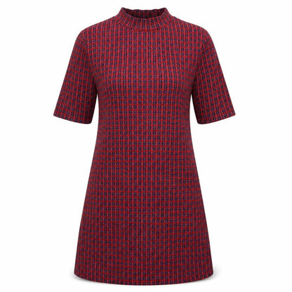 Topshop Womens Red Geometric Polyester A-Line Size 6 Mock Neck Pullover