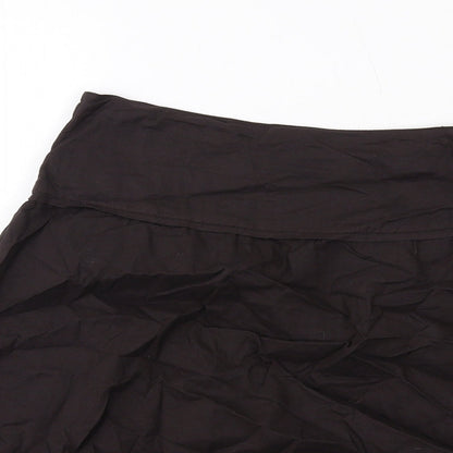 La Redoute Womens Brown Cotton A-Line Skirt Size 8 Zip