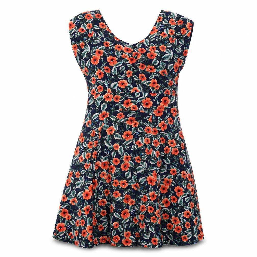 Louche Womens Multicoloured Floral Viscose A-Line Size 16 Scoop Neck Zip