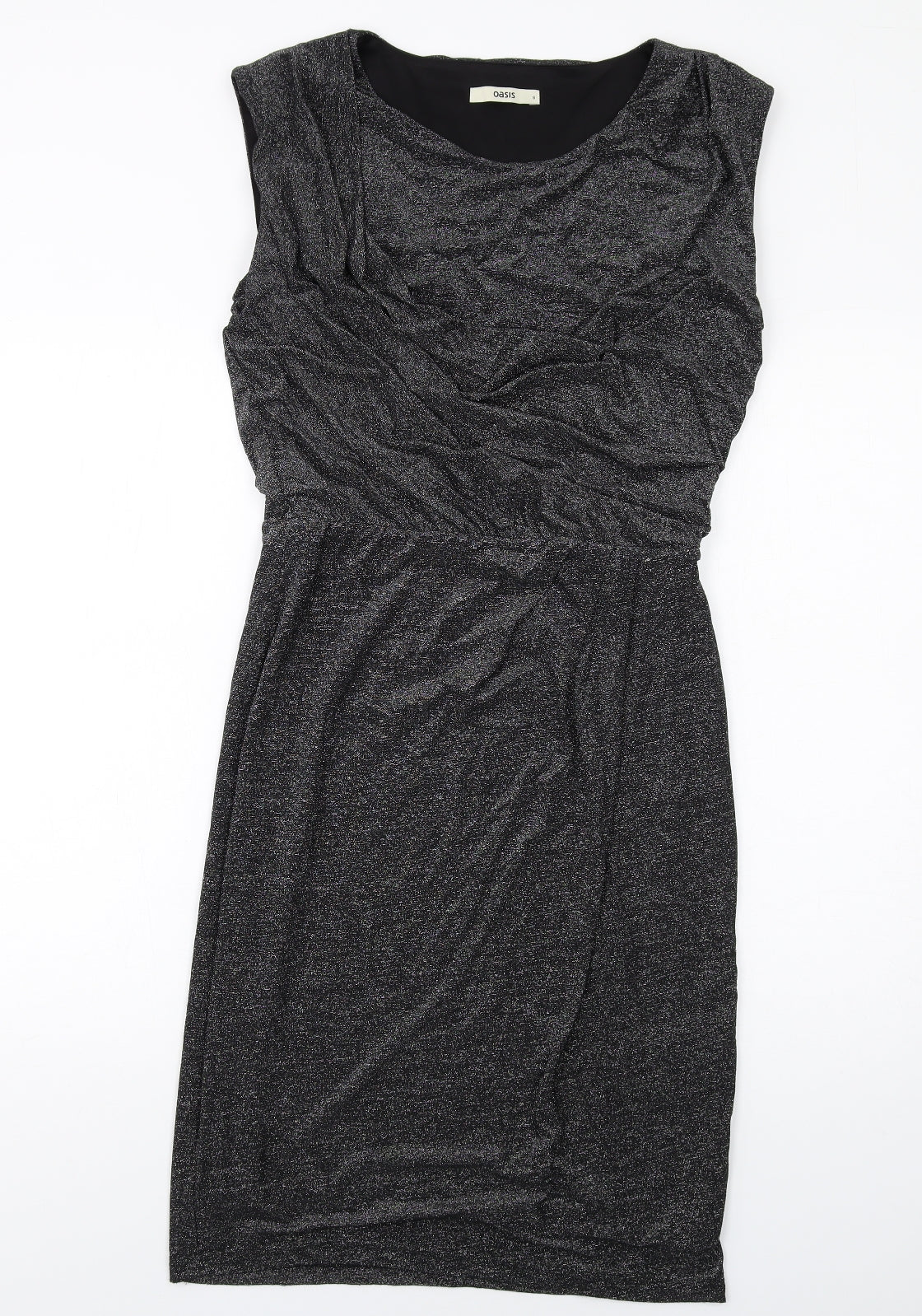 Oasis Womens Black Polyamide Bodycon Size S Round Neck Pullover