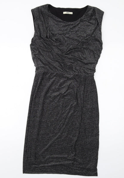 Oasis Womens Black Polyamide Bodycon Size S Round Neck Pullover