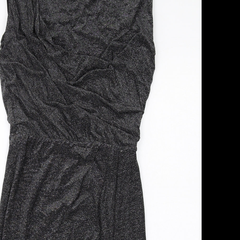 Oasis Womens Black Polyamide Bodycon Size S Round Neck Pullover