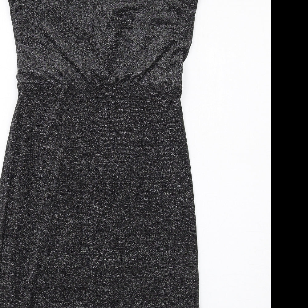 Oasis Womens Black Polyamide Bodycon Size S Round Neck Pullover