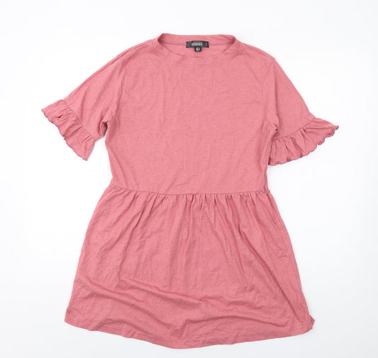 Missguided Womens Pink Polyester Shift Size 10 Round Neck Pullover
