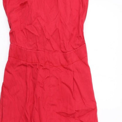 NEXT Womens Red Lyocell Jumpsuit One-Piece Size 6 L25 in Tie
