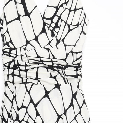 Principles Womens Black Geometric Polyester Tank Dress Size 10 V-Neck Pullover