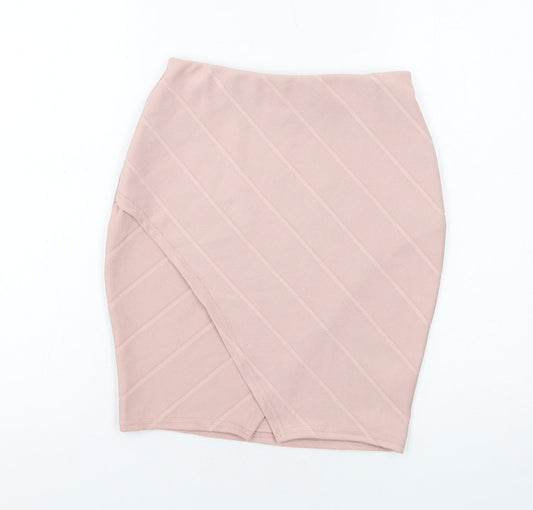 Miss Selfridge Womens Pink Polyester Straight & Pencil Skirt Size 6