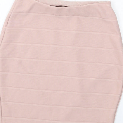 Miss Selfridge Womens Pink Polyester Straight & Pencil Skirt Size 6