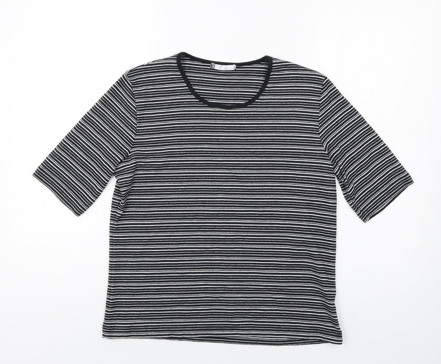 Womens UK Size 14 Viz a Viz Black Basic T-Shirt