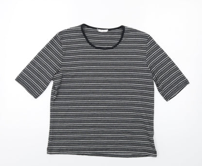 Womens UK Size 14 Viz a Viz Black Basic T-Shirt