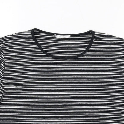 Womens UK Size 14 Viz a Viz Black Basic T-Shirt