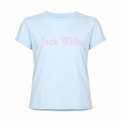 Womens UK Size 6 Jack Wills Blue Basic T-Shirt