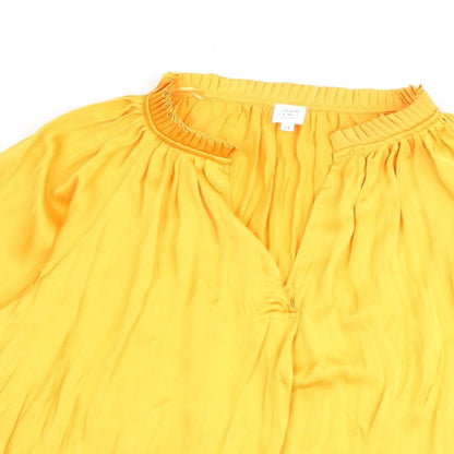 John Lewis Womens Orange Polyester Basic Blouse Size 12 V-Neck