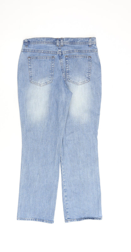 Womens UK Size 10 Marks and Spencer Regular Fit Straight Blue Jeans