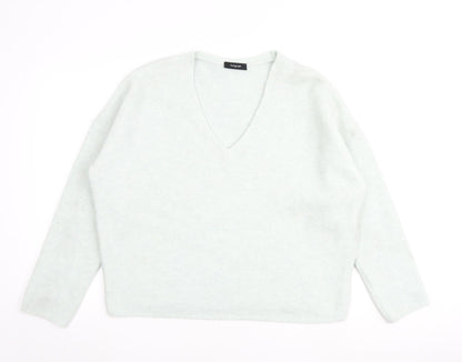 Autograph Womens Green V-Neck Acrylic Pullover Jumper Size 16