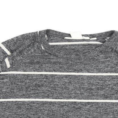 H&M Womens Grey Striped Viscose Pullover Sweatshirt Size M Pullover