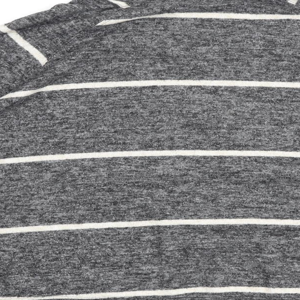 H&M Womens Grey Striped Viscose Pullover Sweatshirt Size M Pullover