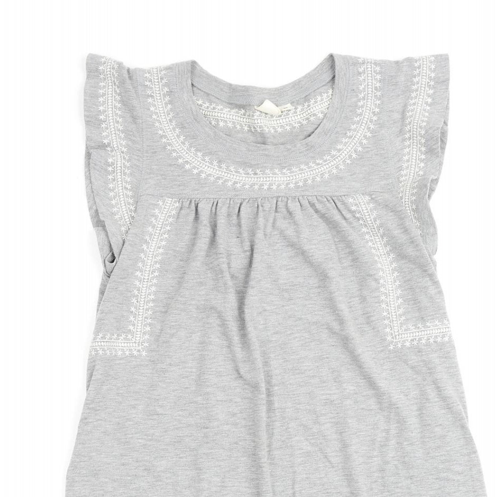 Gap Womens Grey Cotton A-Line Size 2XS Round Neck Pullover