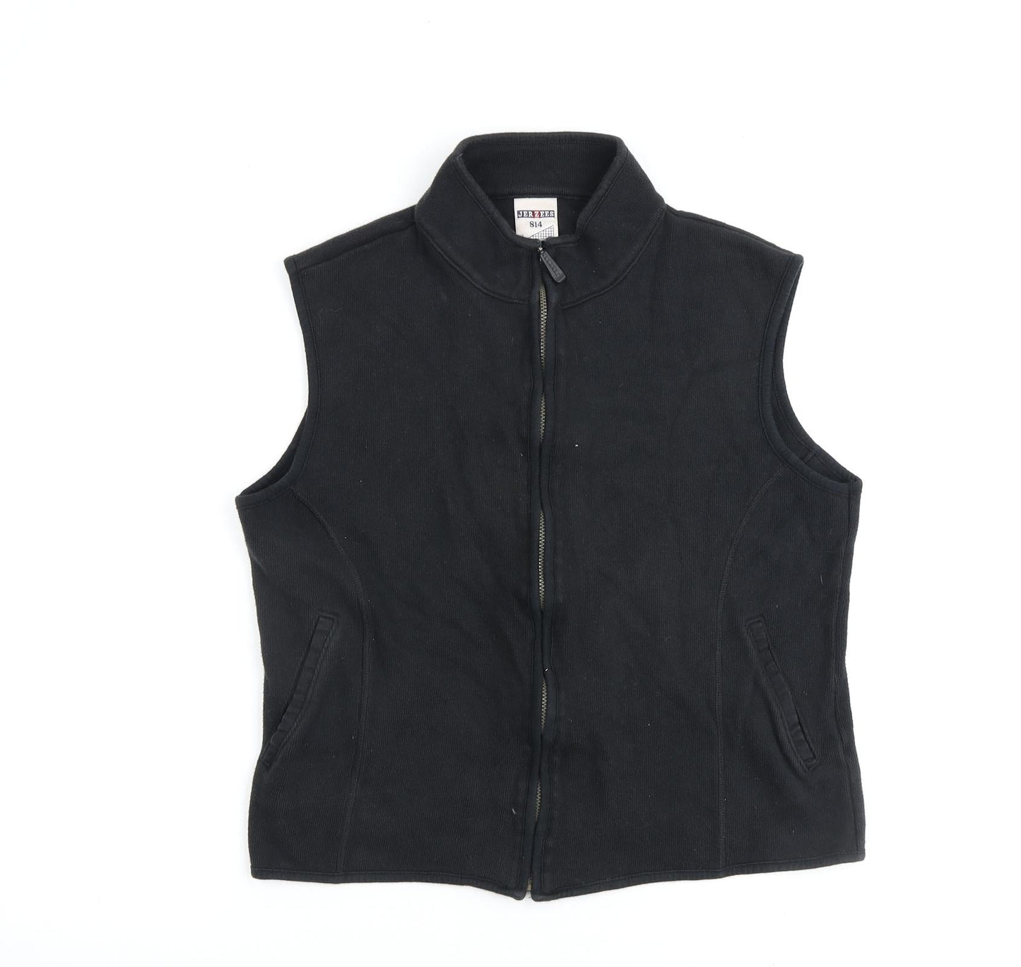 JERZEES Womens Black Gilet Coat Size XL Zip