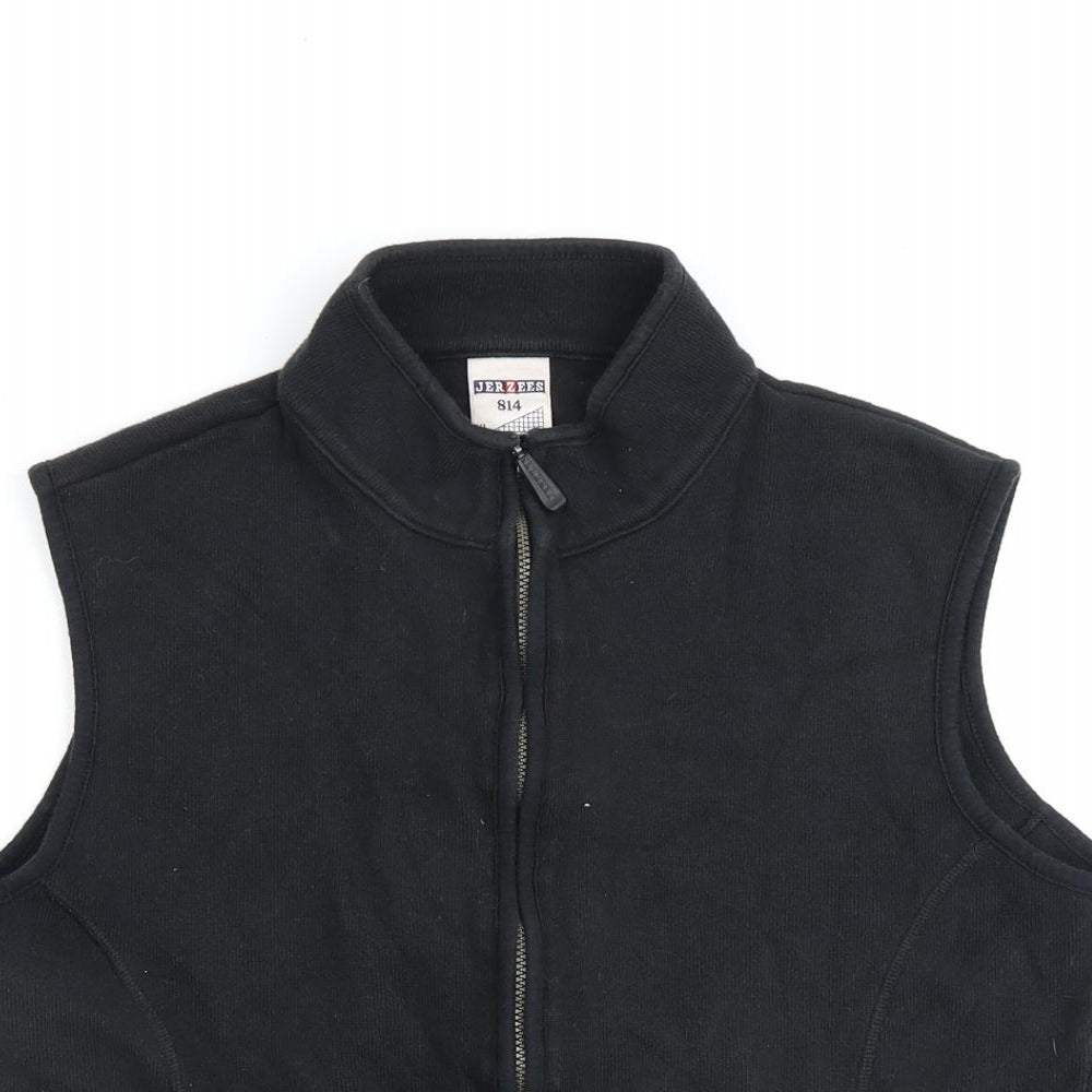 JERZEES Womens Black Gilet Coat Size XL Zip