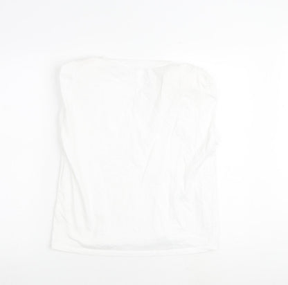 Womens UK Size XS Monki White Basic Blouse