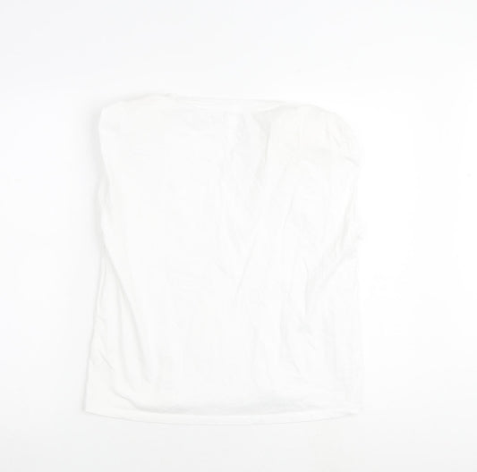 Womens UK Size XS Monki White Basic Blouse