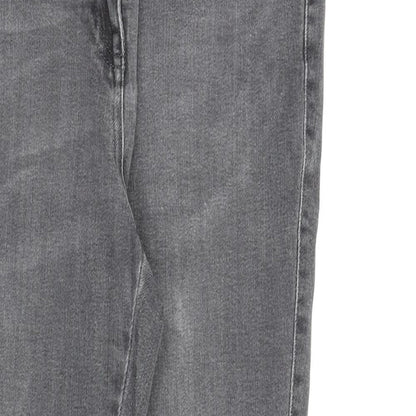 NEXT Womens Grey Cotton Skinny Jeans Size 12 L28 in Regular Zip