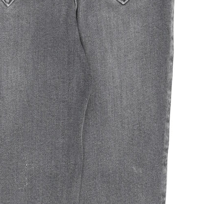 NEXT Womens Grey Cotton Skinny Jeans Size 12 L28 in Regular Zip