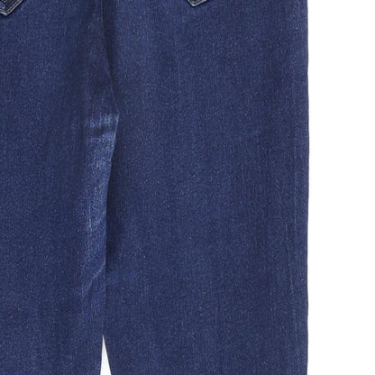 NEXT Womens Blue Cotton Skinny Jeans Size 12 L29 in Regular Zip