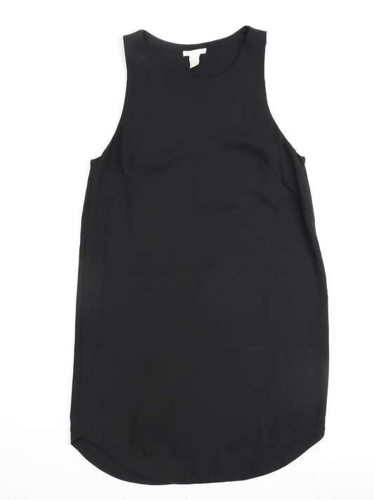 H&M Womens Black Polyester A-Line Size 8 Round Neck Pullover