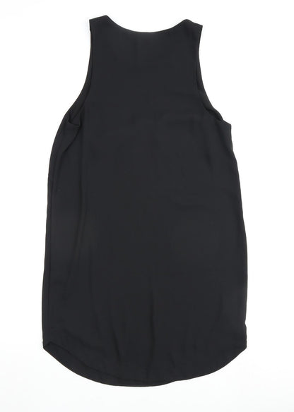 H&M Womens Black Polyester A-Line Size 8 Round Neck Pullover