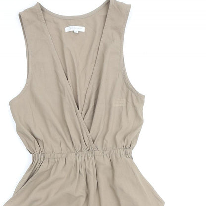 Glamorous Womens Beige Polyester A-Line Size 8 Round Neck Pullover