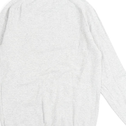 NEXT Mens Grey Round Neck Cotton Pullover Jumper Size XS Long Sleeve