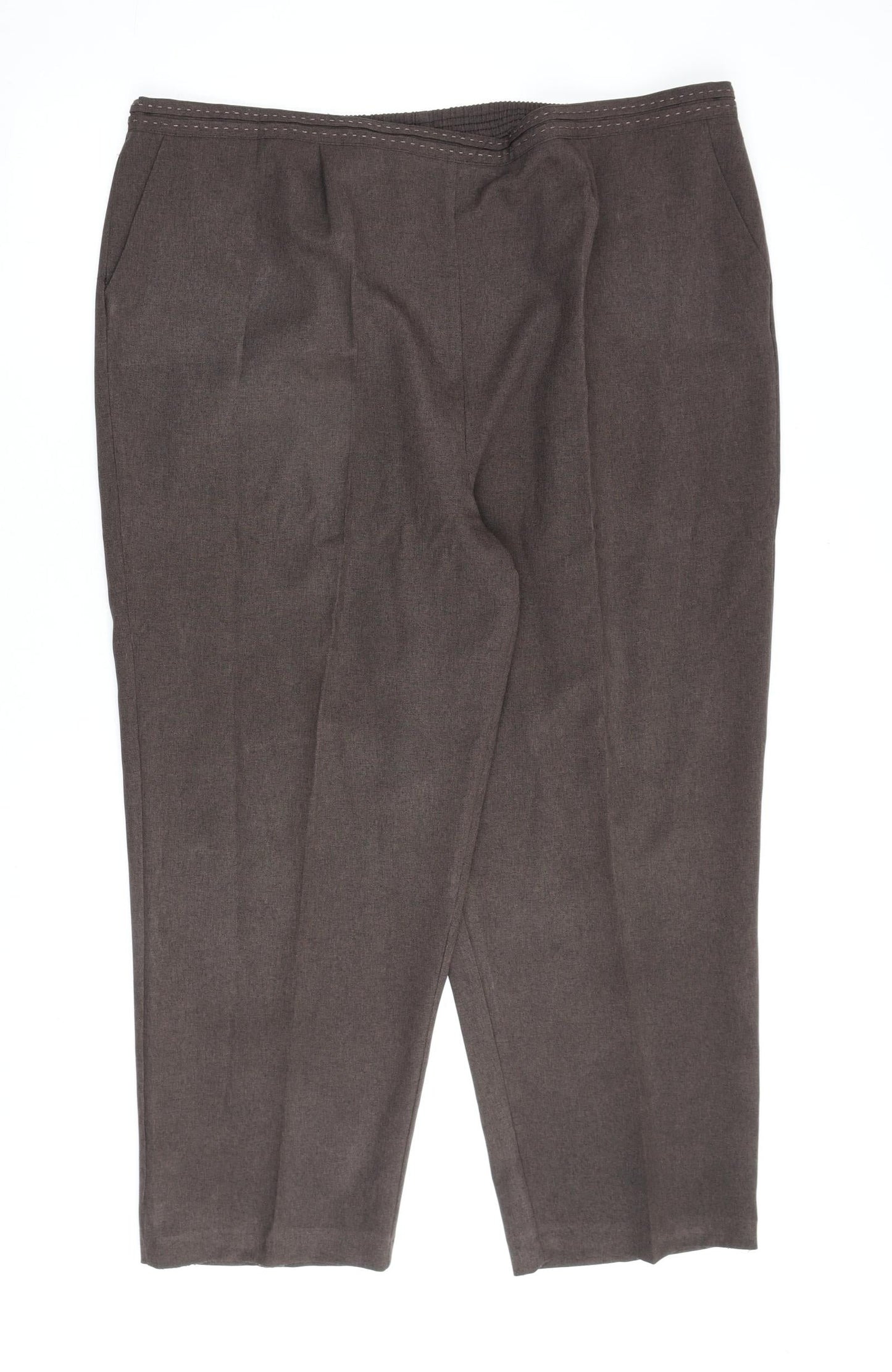 Bonmarché Womens Brown Polyester Trousers Size 22 L26 in Regular