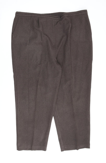 Bonmarché Womens Brown Polyester Trousers Size 22 L26 in Regular
