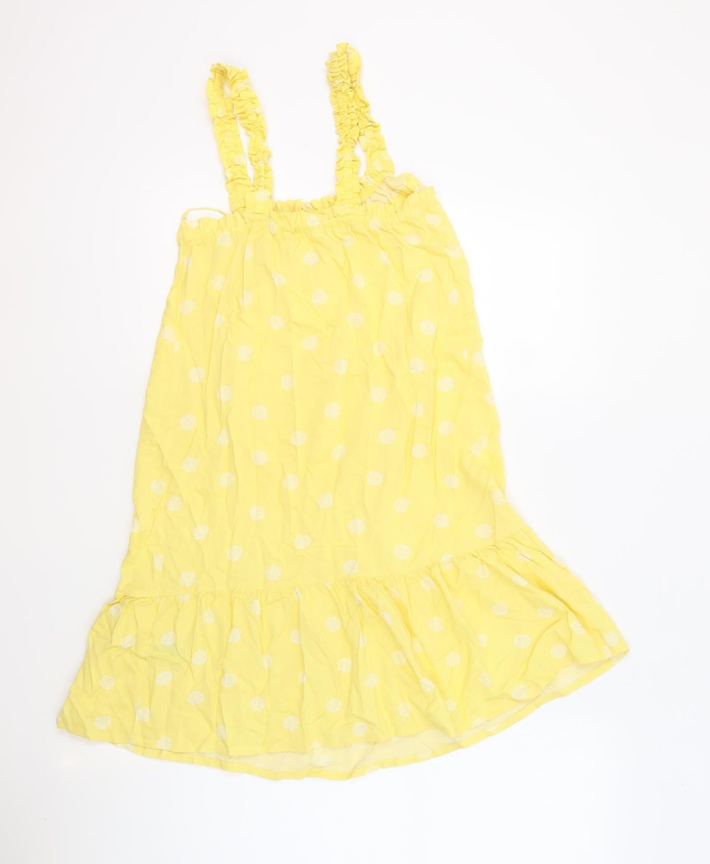 Marks and Spencer Womens Yellow Geometric Viscose Top Dress Size 6 - Sea Shells