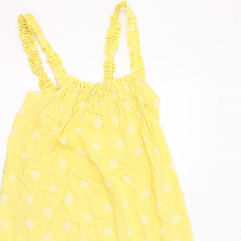 Marks and Spencer Womens Yellow Geometric Viscose Top Dress Size 6 - Sea Shells