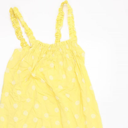 Marks and Spencer Womens Yellow Geometric Viscose Top Dress Size 6 - Sea Shells