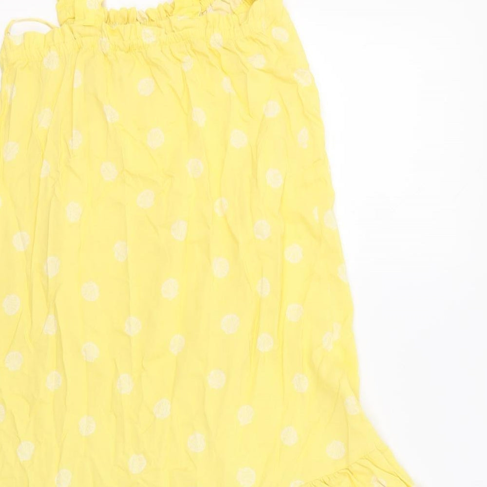 Marks and Spencer Womens Yellow Geometric Viscose Top Dress Size 6 - Sea Shells