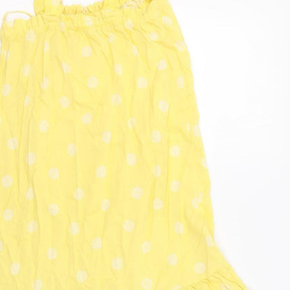 Marks and Spencer Womens Yellow Geometric Viscose Top Dress Size 6 - Sea Shells
